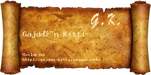 Gajdán Kitti névjegykártya