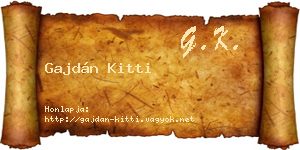 Gajdán Kitti névjegykártya